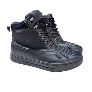 Nautica New Bedford Weather-Resistant Insulated Duck Boot in Black Canvas Men 7